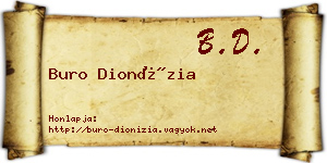 Buro Dionízia névjegykártya